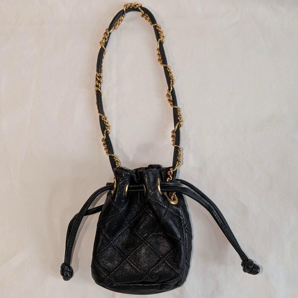 Vintage Lynn Stuart Quilted Leather Micro Pouch